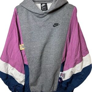 Nike (grey/pink/blue) Colorblock Hoodie Size Medium Multiple Years Tags
